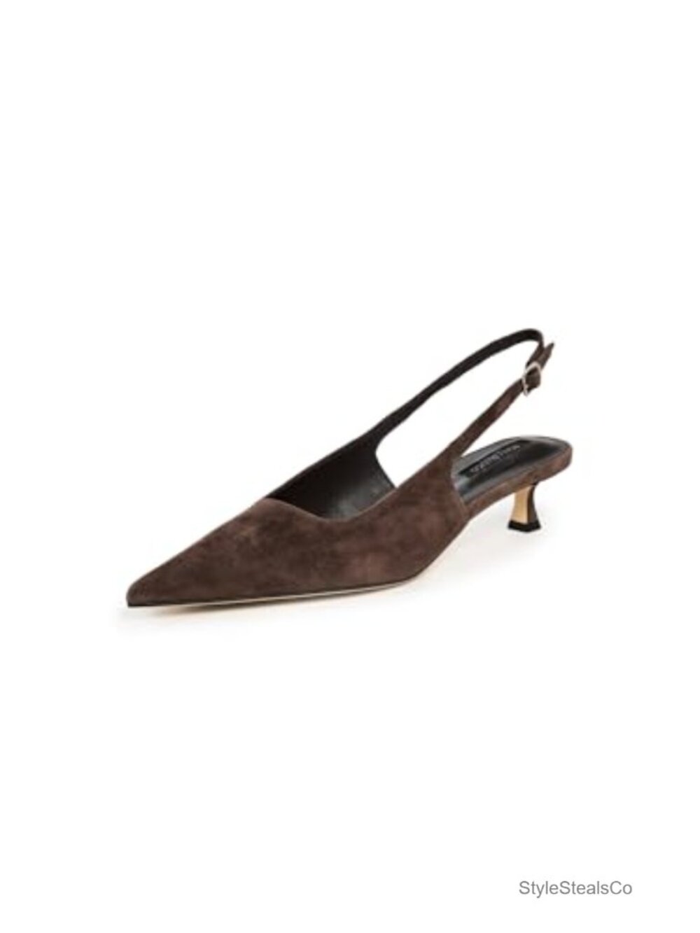 Crush Slingback Kitten Heel Pointed Toe Suede Dress Pump
